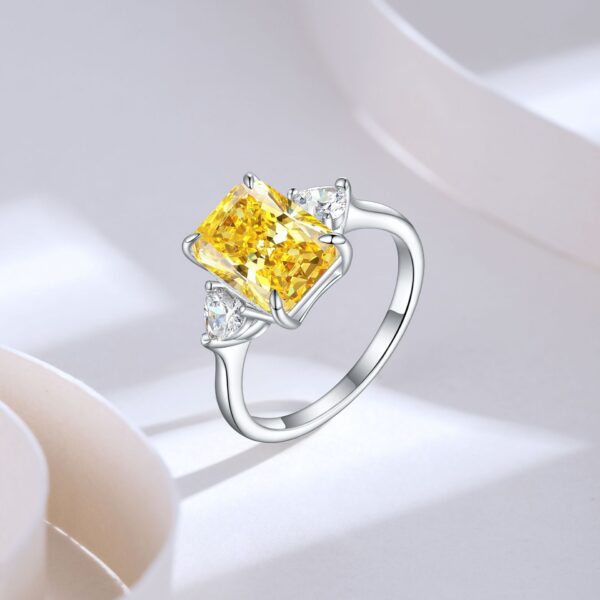 Rectangular Rhinestone Ring Ins Fashion Love Rings - Image 2