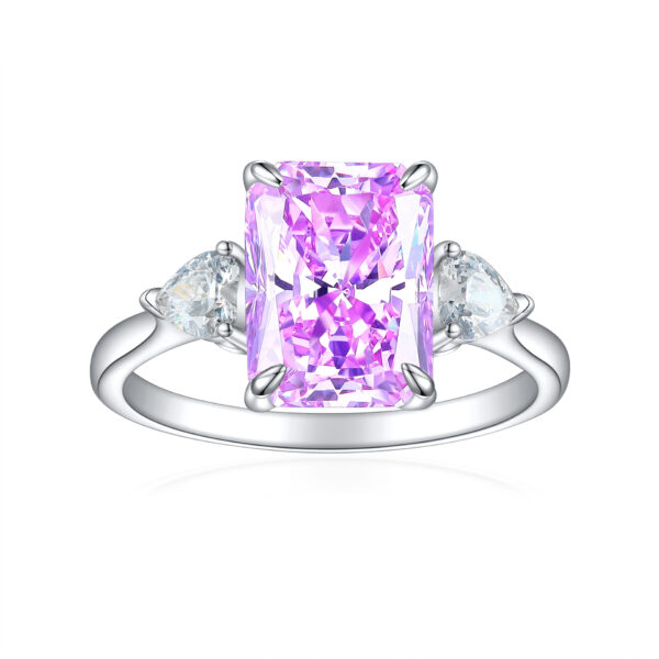 Rectangular Rhinestone Ring Ins Fashion Love Rings - Image 6