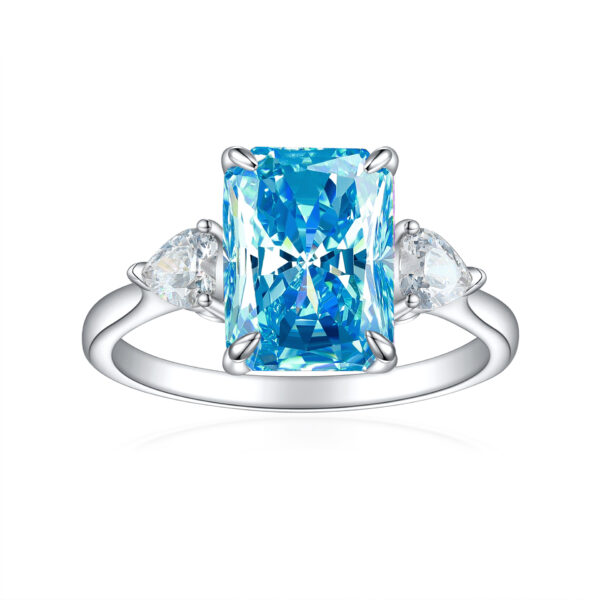 Rectangular Rhinestone Ring Ins Fashion Love Rings - Image 8