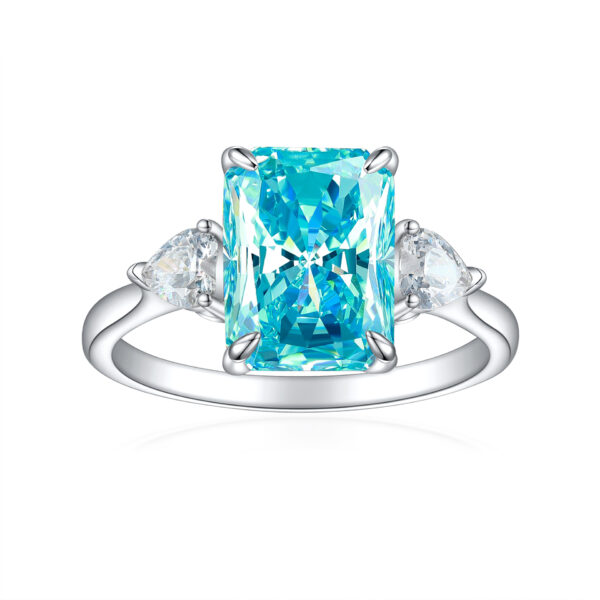 Rectangular Rhinestone Ring Ins Fashion Love Rings - Image 4