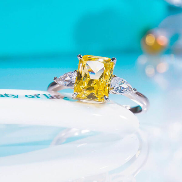 Rectangular Rhinestone Ring Ins Fashion Love Rings - Image 10